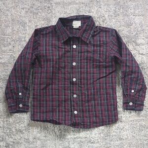 Tahari Boy Plaid Button-Down Shirt Size 4T